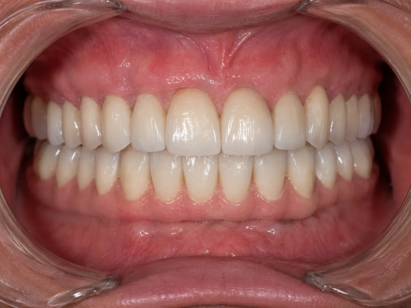 Final All-on-4 implant bridge and smile